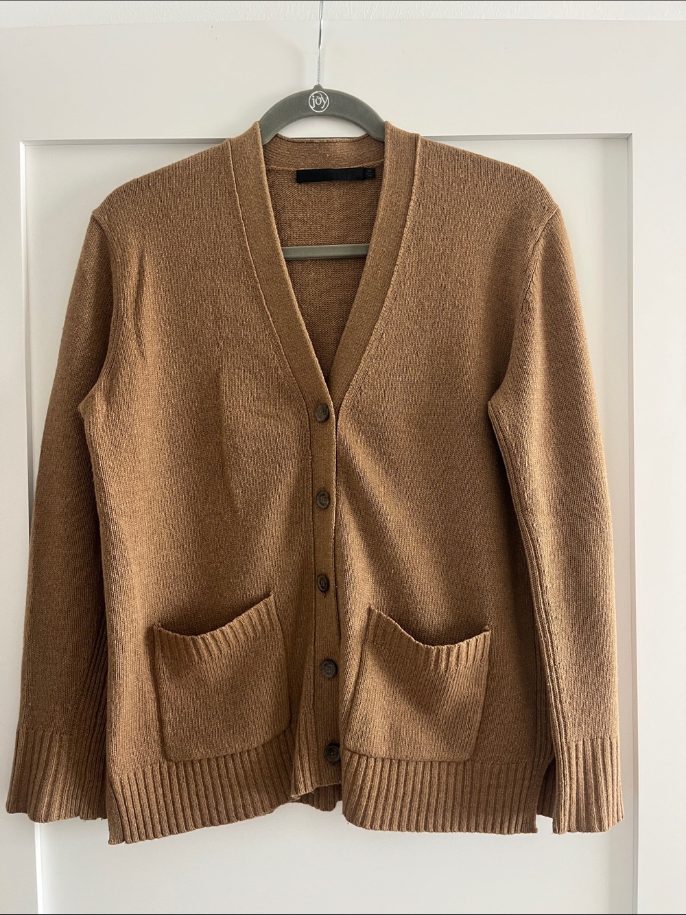 Jenni Kayne Camel Brown V-Neck Button Cardigan